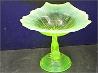 Uranium Wright Vaseline Glass Opalescent Dolphin