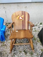 vintage child's oak rocking chair
