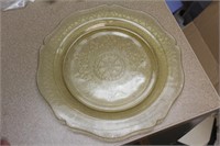 Green Depression Glass Plate