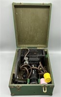 Vintage Projector in Green Wooden Case
