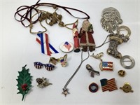 Christmas, Patriotic and Assorted Brooches