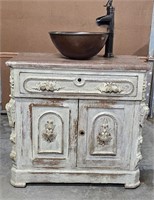 Vintage Vanity w/ Copper Sink & Faucet