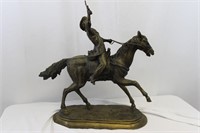LARGE Western Cast Bronze Cowboy Sculpture