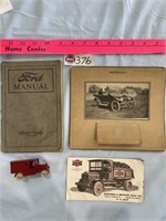 FORD MANUAL, TOY TRUCK & CALENDAR