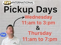 PLEASE NOTE OUR PICK UP DAYS & TIMES!