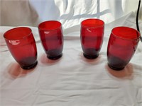 Ruby Red Glasses Set of 4