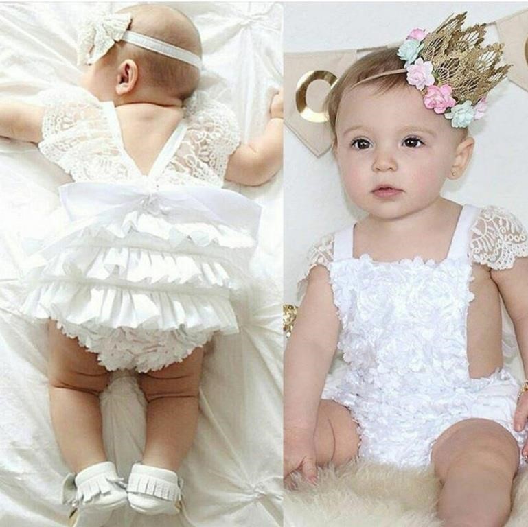 New size 100- Baby Girls Romper Lace Floral