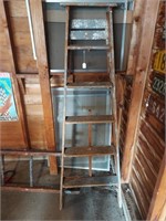 Lot of Wood 6ft Step Ladder and Wood 10ft