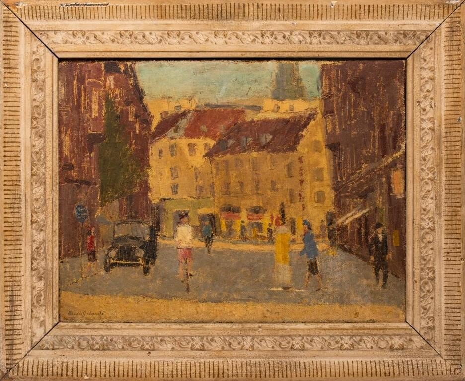 Herdis Gelardi Street Scene Oil on Canvas