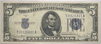 1934 D Series $5 Silver Certificate - UNC