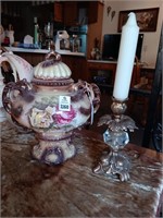 Victorian fireplace urn & candle holder