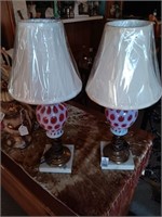 Early Fenton glass lamps