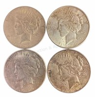 (4) 1926-d & S U. S. Silver Peace Dollars