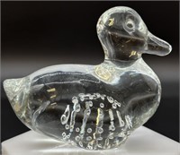 Vintage Controlled Bubble Duck Paperweight