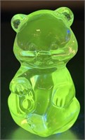 Fenton Glowy Crystal Sitting Bear Uv Reactive