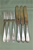 6pcs Stieff sterling silver monogrammed flatware,