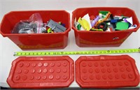 2 Red Buckets Full of Lego's