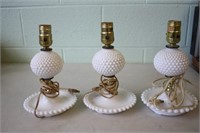 3 Milkglass Lamps
