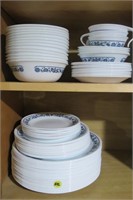 Set of Corelle blue patterned dishes:  25 - 10.25"