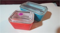 Vintage refrigerator dishes (2) with lids by Pyrex