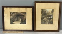 2 Signed Wallace Nutting Hand Tinted Prints