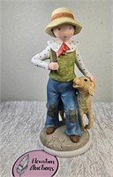 Holly Hobbie School Boy with Dog Figurine