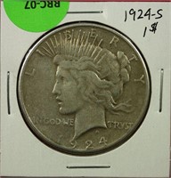 1924-S Peace Dollar VF