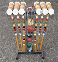 Croquet Lawn Game Set w/ Stand