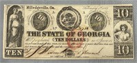 1863 State of Georgia 10 dollar note, Billet de