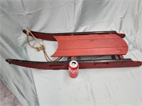 Vintage wood sled. 36" L.  Board on deck have