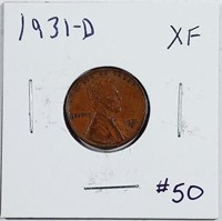 1931-D  Lincoln Cent   XF