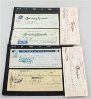 1940-1950's Canadian Alberta Cancelled Cheques 6PC