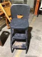 Vintage Metal Shop/Kitchen Stool Chair 35”