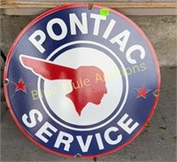 Rd contemporary porcelain Pontiac Service sign 36"