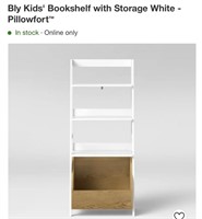 Pillowfort Kids Bookshelf w/ Storage White