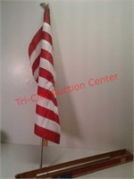 Nylon United States flag with pole