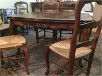 FRENCH COUNTRY DINING TABLE W/ CHAIRS