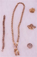 A group of Victorian gold-filled jewelry