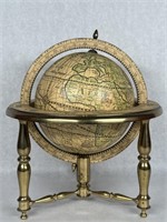 Metal Old World Zodiac Spinning Table Top Globe