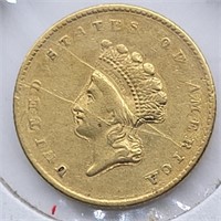 1854 GOLD XF DOLLAR TYPE 2