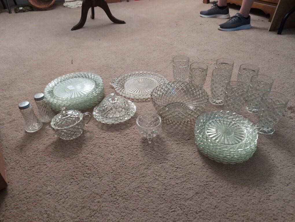 Waterford dish set 8 cups, 8 plates, 7 desert
