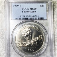 1999-P Yellowstone Silver Dollar PCGS - MS69