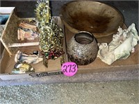 (2) Boxes Nativity Set and Wood Bowl