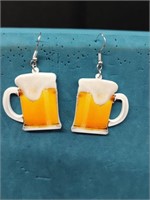 1.5" Beer Mug Earrings NIP