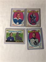 4 1971-72 Maple Leafs Hockey Cards With Plante