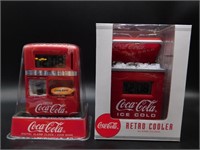 COCA-COLA DIGITAL ALARM CLOCK AND RETRO COOLER ALA