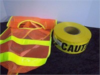 Full Roll Caution Tape & Neon Safety Vest