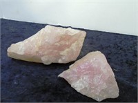 2 Rose Quartz Crystals (Largest 5")