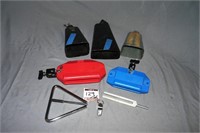 Lot (3) Cowbells (Give Me More Cowbell); (2) Wood