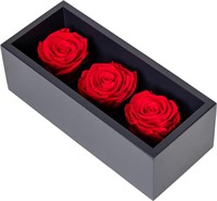 Everlasting Red Roses in Wood Box